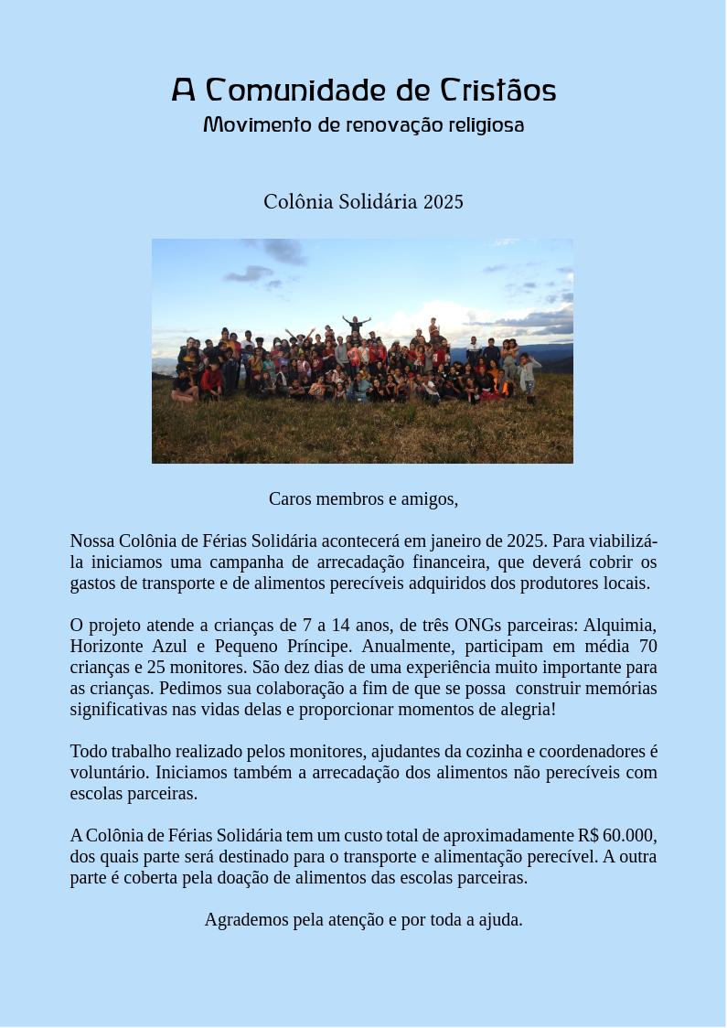 Colônia Solidária 2025